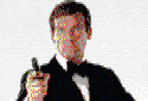 Roger Moore As James Bond - Ascii Art