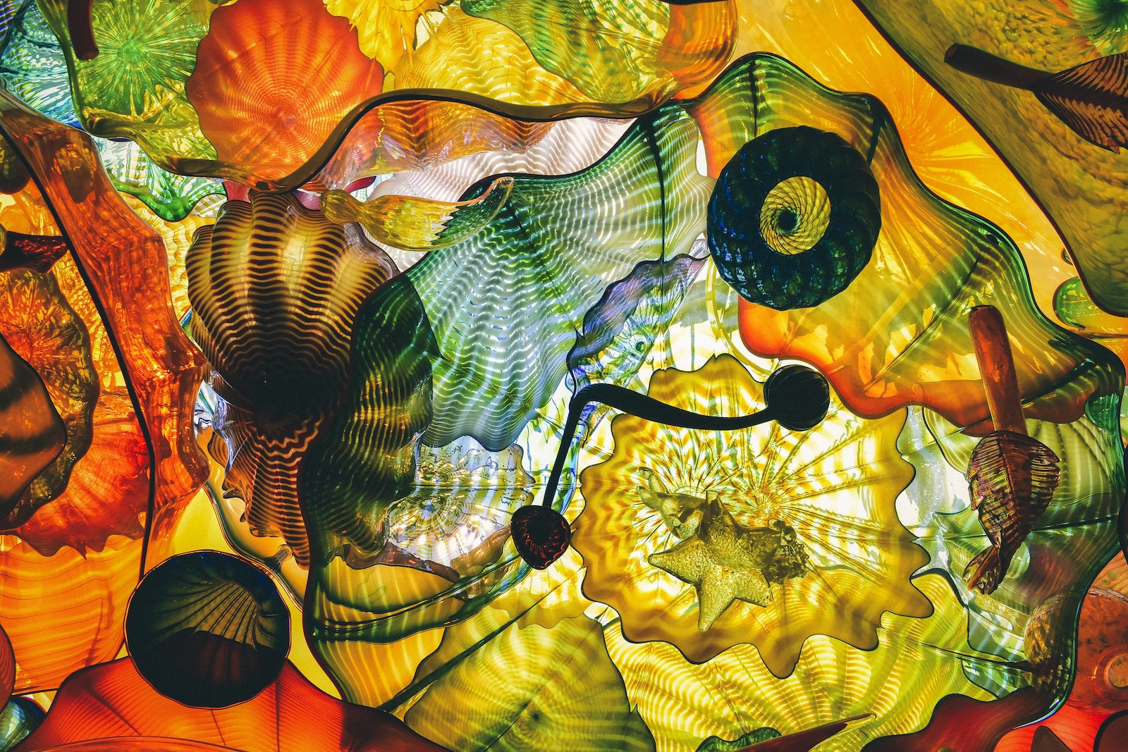 Glass Artwork In The Chihuly Garden And Glass Museum