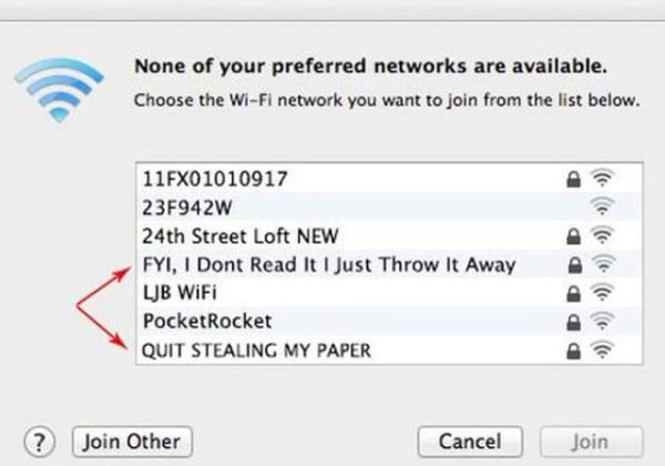 Newspaper Theft - Funny Wifi Names