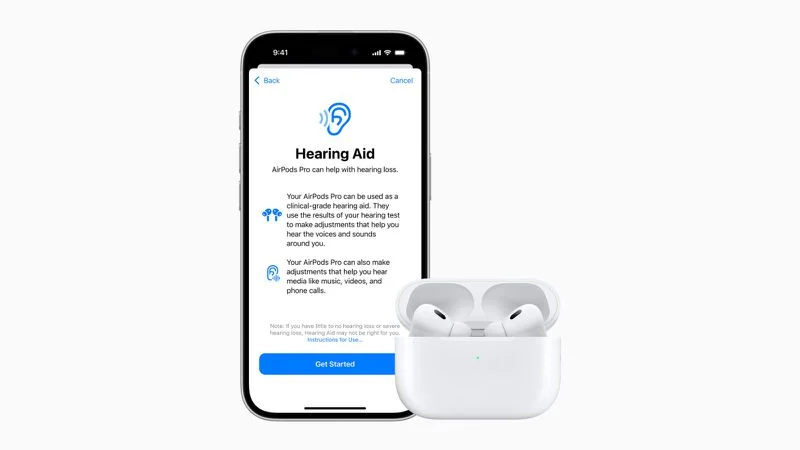 An Iphone Screen Showcases The Auto Draft Setup For Airpods Pro, Featuring A Pop-Up Description On How They Assist With Hearing Loss. The Open Airpods Pro Case Is Displayed Beneath The Phone, Highlighting This Seamless Integration.