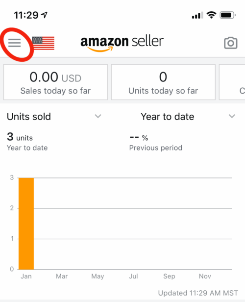 Amazon Seller Vacation Mode: Open The Account Menu