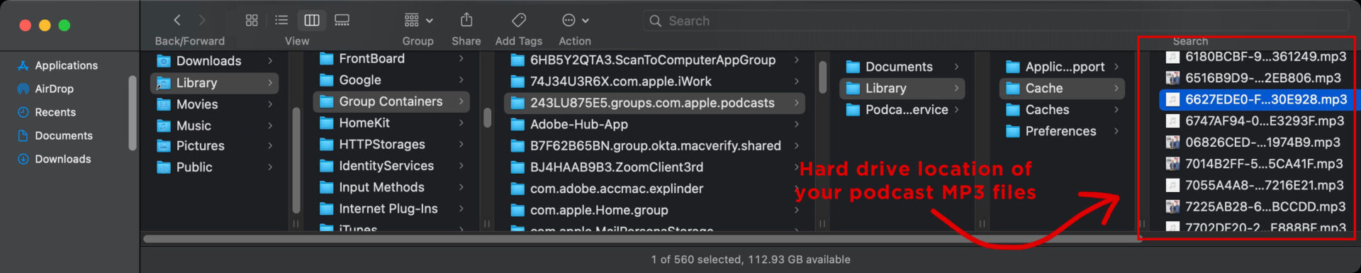 Screenshot Showing Where Are Podcasts Stored On Mac Os