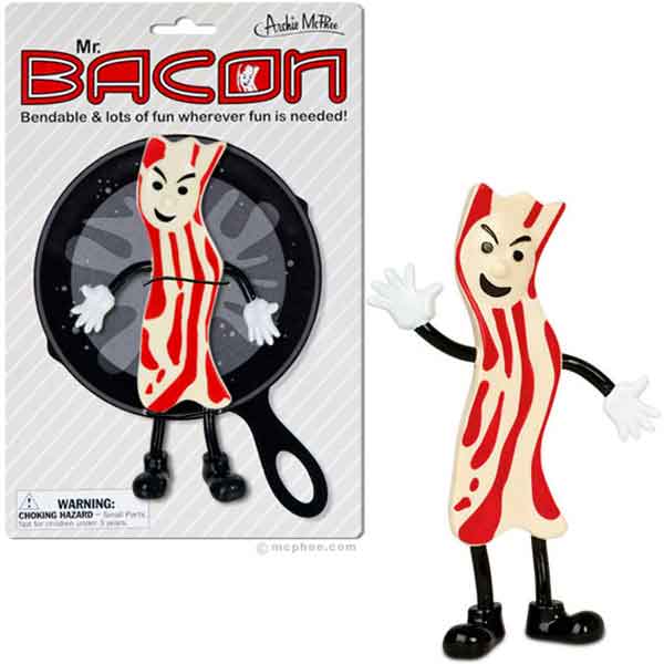 Mr. Bacon Bendable Action Figure - Bacon Gag Gifts