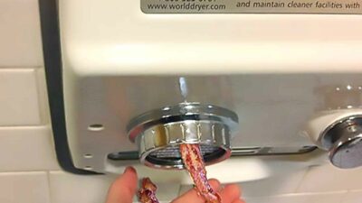 Crispy Bacon Vending Machine In Men'S Bathroom