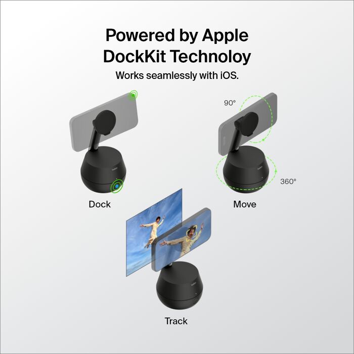 The Belkin Auto-Tracking Stand Pro Employs Apple Dockkit Technology For Effortlessly Docking, Moving, And Tracking Your Phone At Various Angles.