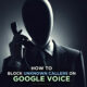 Egghead man with a graphic that says "How To Block Unknown Callers On Google Voice"
