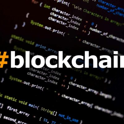 Blockchain Logo Over A Code Background