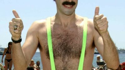 Borat at the beach
