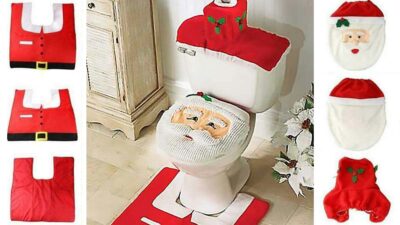 This Tacky Christmas Toilet Seat Cover Set Will Help You Poop With Holiday Cheer