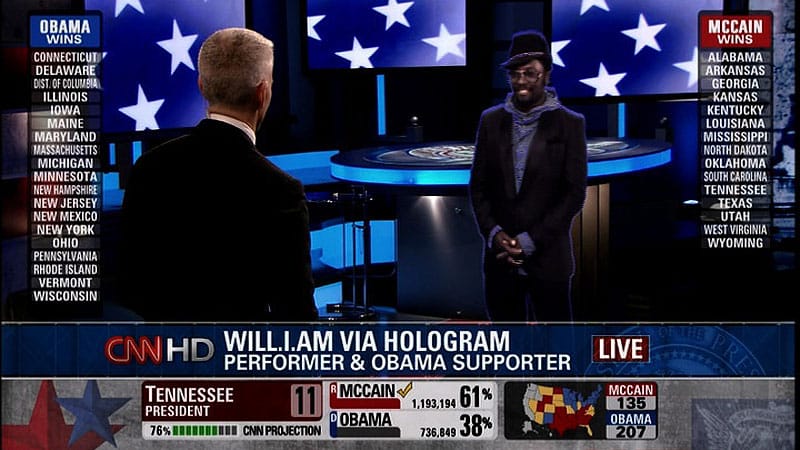 CNN Gets Wacky on Election Night with Hologram Reporters (2008)