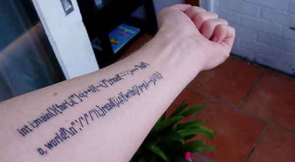 Geeky Tattoo Ideas: C++ Code
