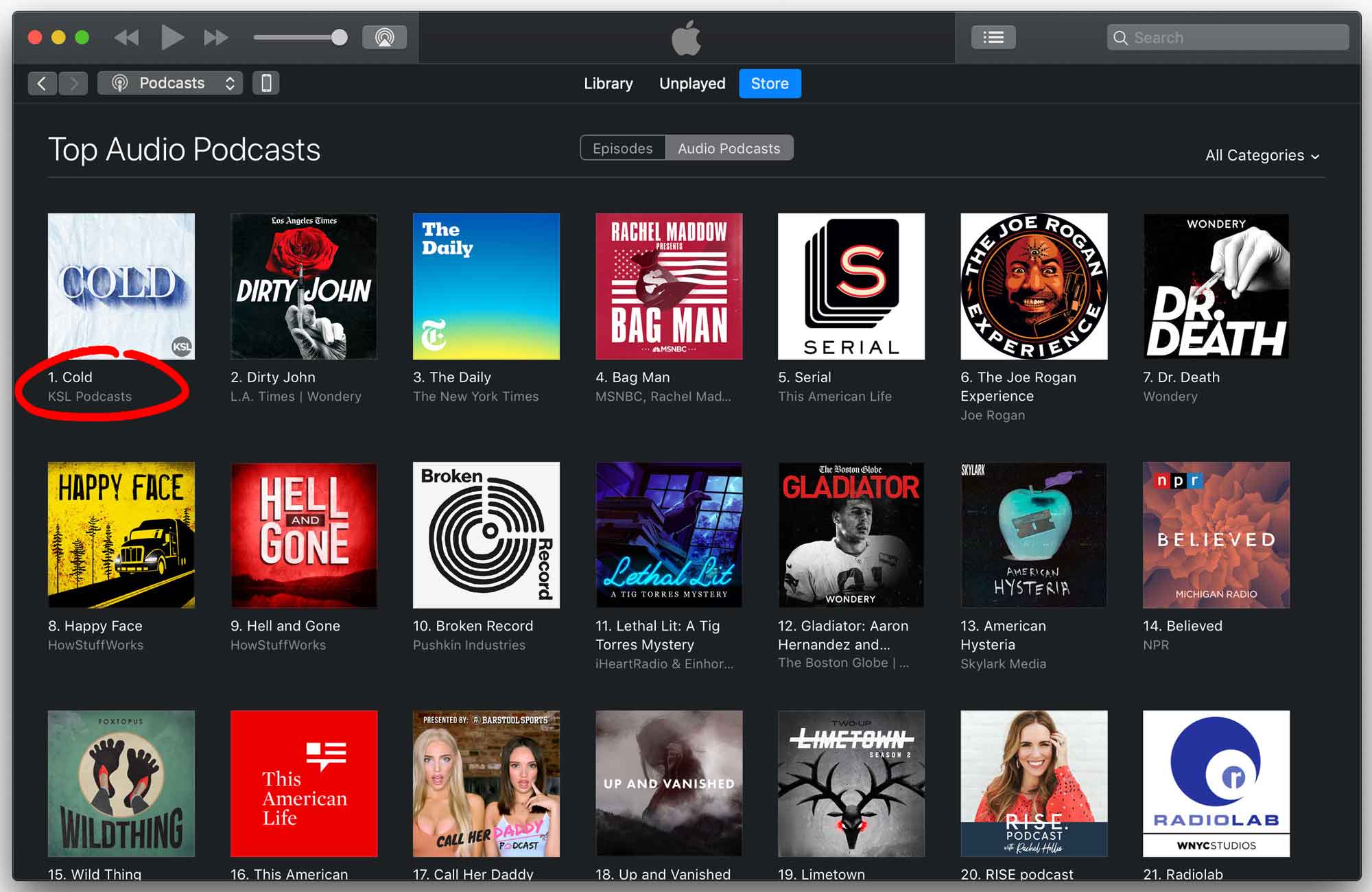 Cold Podcast: #1 Podcast In Itunes