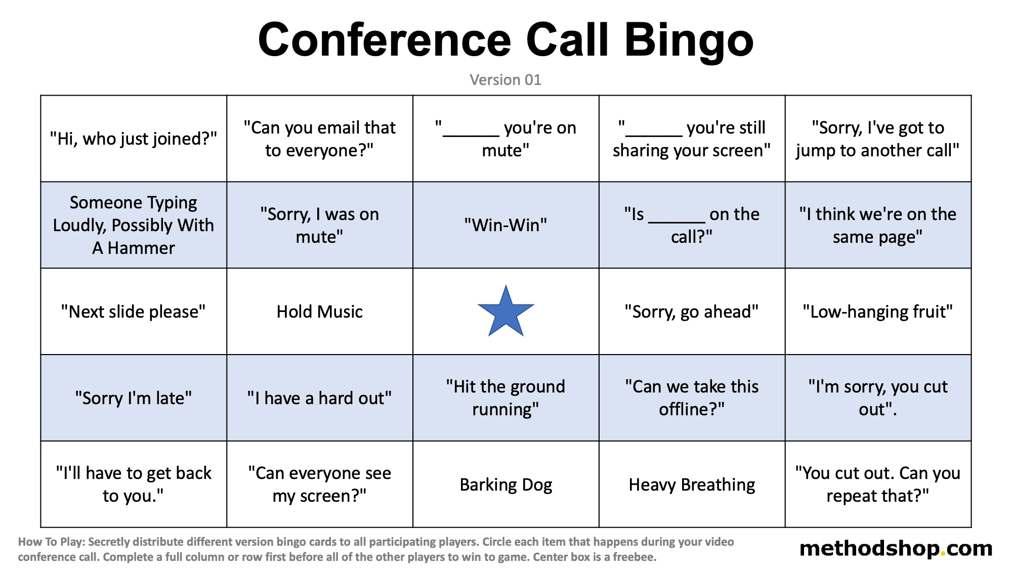 Conference Call Bingo: A Fun Game To Play With Your Coworkers