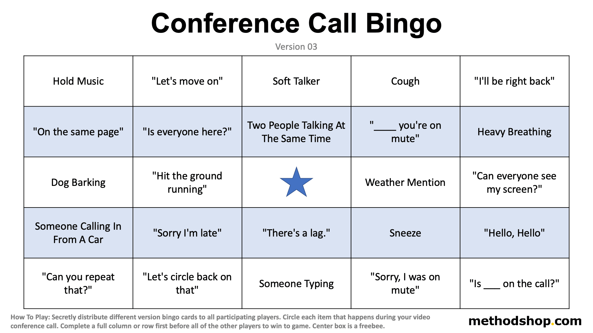 Conference Call Bingo: A Fun Game To Play With Your Coworkers
