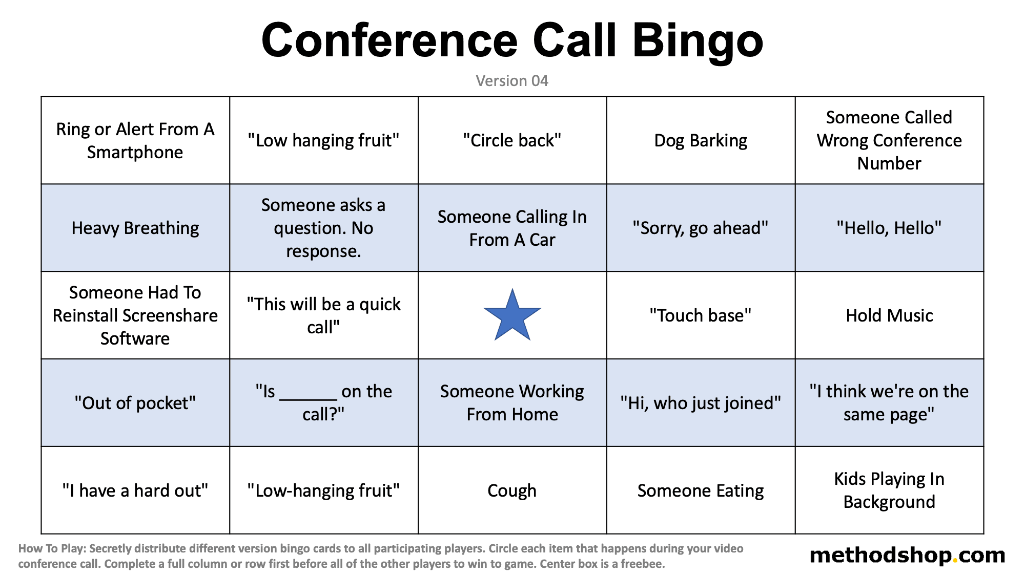 Conference Call Bingo Teams Background news word