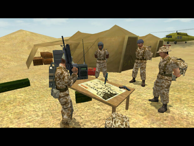 Commandos In A Camp In The Video Game Conflict Desert Storm