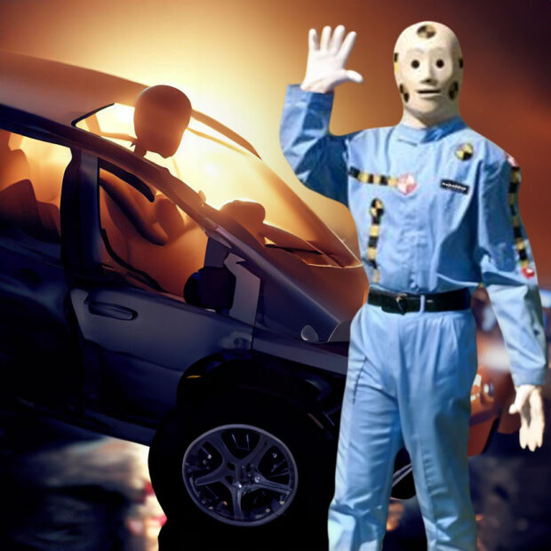 Crash Test Dummies At The Scene Of A Car Crash