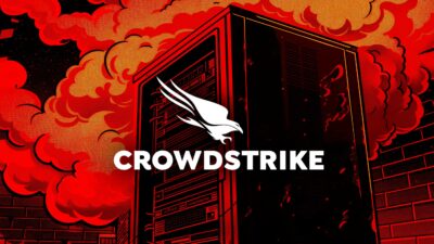 Crowdstrike Global Outage - Illustration Of A Server Surrounded By Flames And Smoke With The Crowdstrike Logo And Name In The Forefront, Depicting A Scenario Where Users Might Seek &Quot;What Happened&Quot; Or &Quot;How To Recover&Quot; After A Crowdstrike Global Outage.