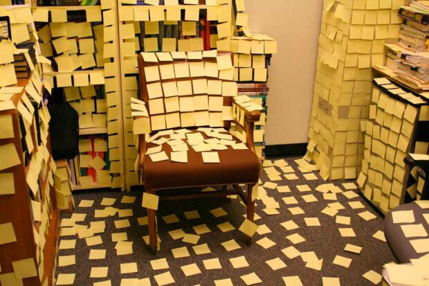 Office Cubicle Pranks: Post-It Notes
