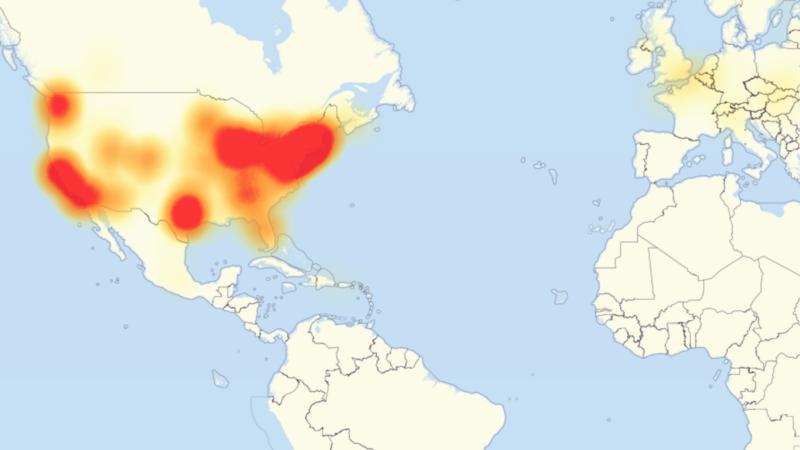 Map of Dyn DDoS Attack