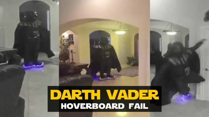 Darth Vader Hoverboard Fail