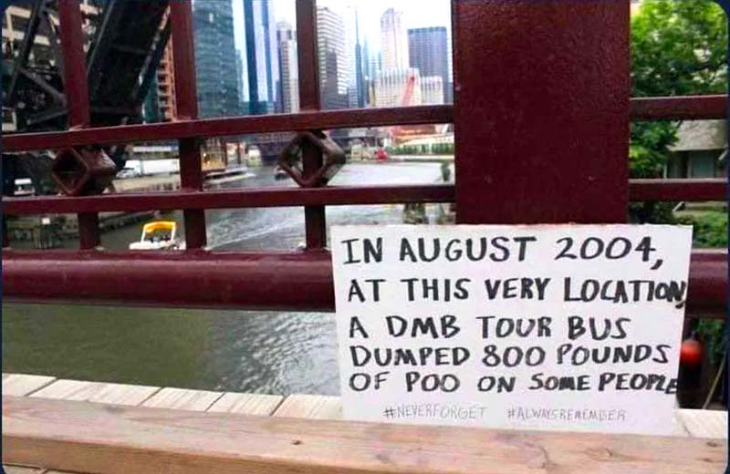 A Spot On A Bridge With A Plaque Remembering The Dave Matthews Poopgate Incident.