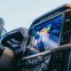 the dashboard of a vehicle with a touch screen