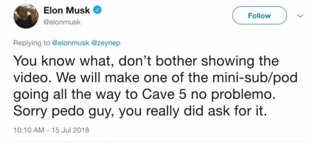 Elon Musk Calls A Member Of The Tham Luang Cave Rescue Team A 'Pedo' On Twitter