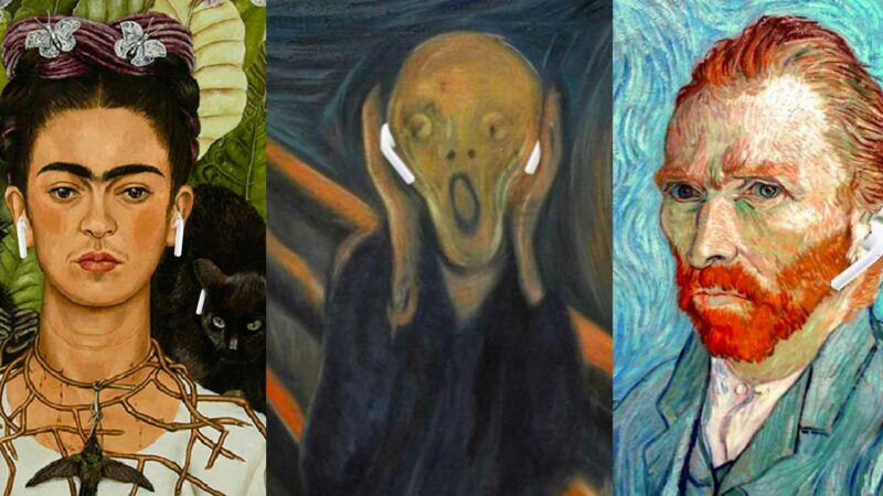Famous Works Of Art With Apple Airpods