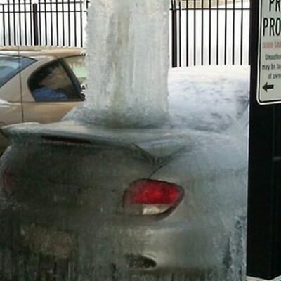 Car Trapped In Ice