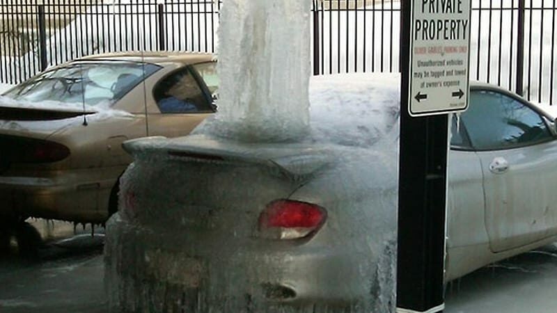 Car Trapped in Ice