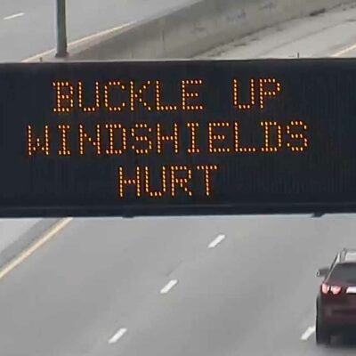 Feds Ban Funny Highway Signs - A Funny Sign That Says Bike Up Windshields Hurt.