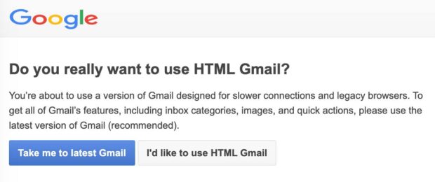 Dialog Screen Showing The Verification For Gmail Basic Html Version