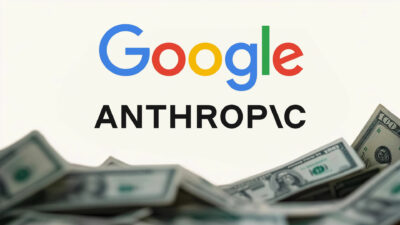 Google Deepens AI Stakes with Additional $1B Investment in Anthropic - Google and Anthropic logos above a pile of U.S. dollar bills.