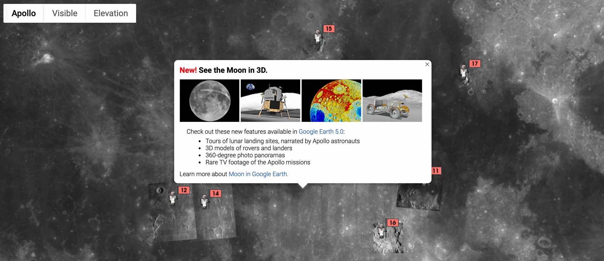 Google Celebrates Lunar Landings with New Google Moon App
