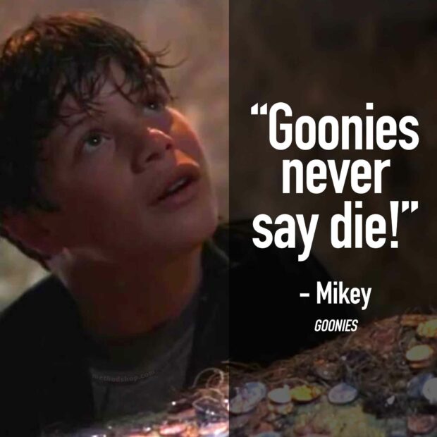 Actor Sean Astin Saying The Famois Goonies Quote, &Quot;Goonies Never Say Die!&Quot;