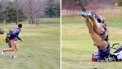 Goose Attacks Golfer