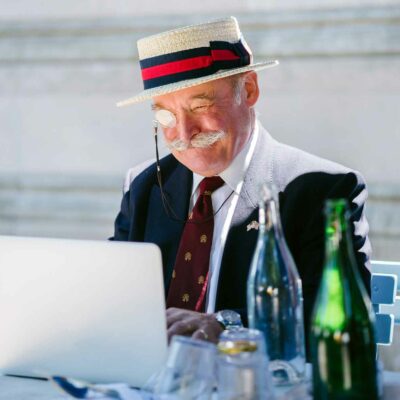 Grandpa using a computer