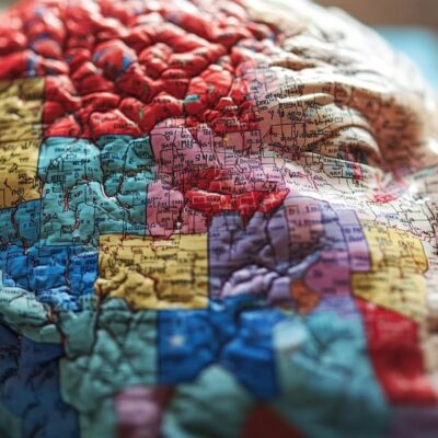 A Sculpture Of A Human Head Covered In A Map Of The United States, With Different States In Various Colors, Intriguingly Asks The Question: &Quot;How Stupid Is Your State?