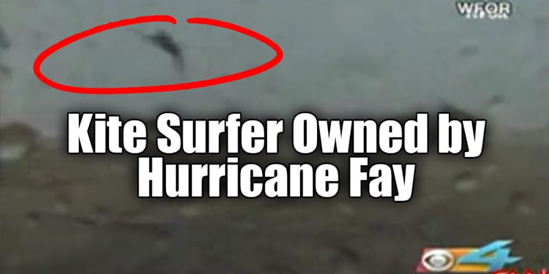 Kite Surfer Owned by Hurricane Fay on Live TV