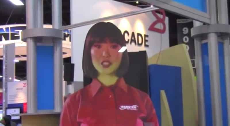 Hologram or Projection - Virtual Booth Girl at Interop