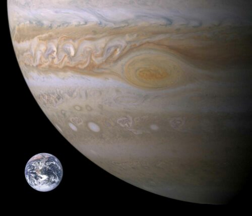 Earth And Jupiter