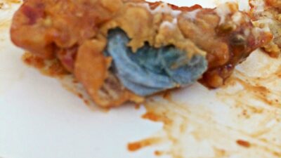 A deep-fried blue paper towel and not KFC Chicken