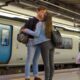 Goodbye Kiss At A Train Station