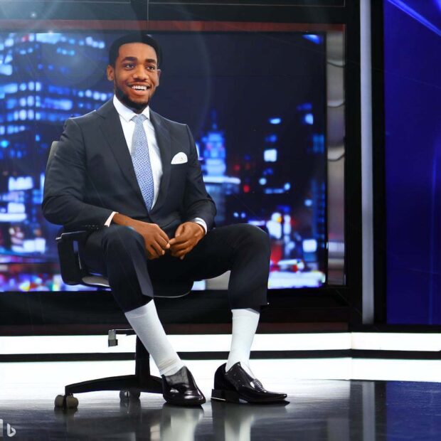 Man Wearing A Suit With White Socks On Tv