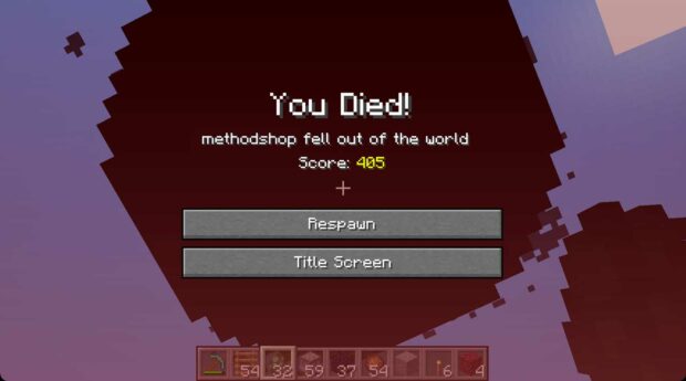 You Died In The Void - Minecraft