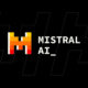Mistral AI - The image shows the logo of Mistral AI, one of the leading foundational AI companies. It features a stylized "M" with a pixelated design in red, orange, and yellow, next to the text "MISTRAL AI_" on a black background.