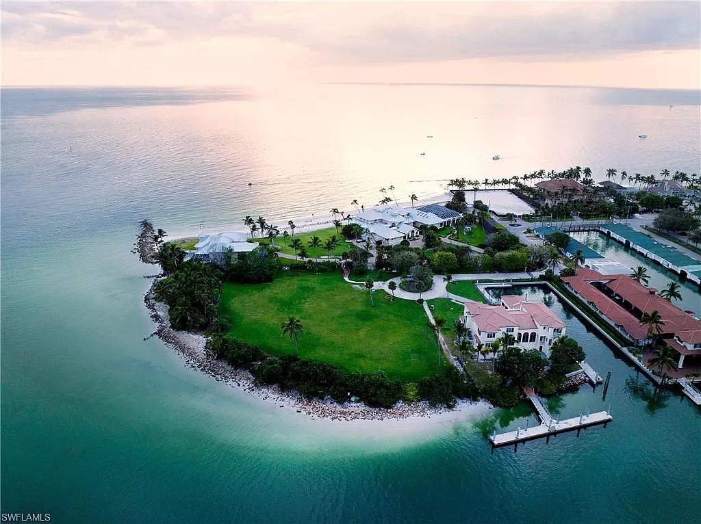 The Most Expensive Home On An Island Hits The Market, Showcasing An Aerial View.