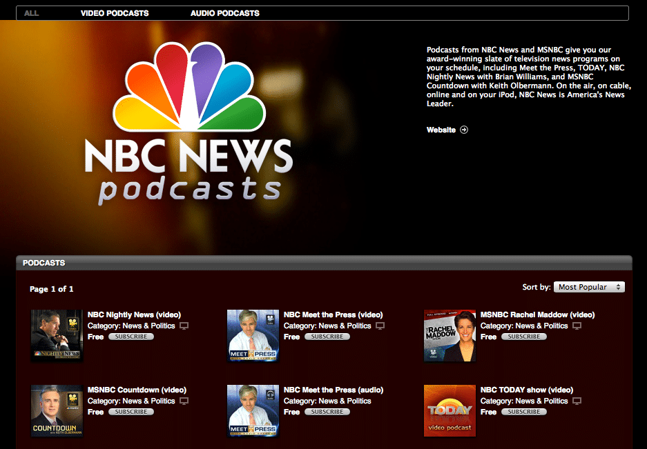 NBC News Content Gets Added To iTunes (2006)