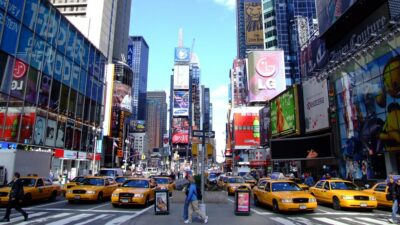 New York City Taxis in Times Square